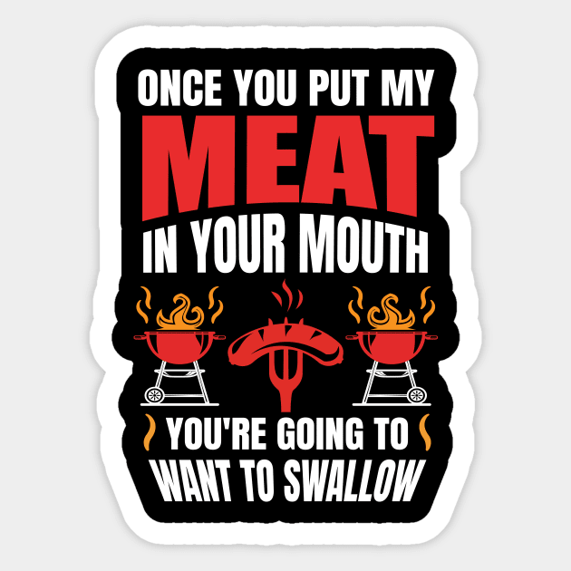 BBQ Saying Design Sticker by LetsBeginDesigns